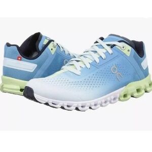 On‎ Running Cloudflow Blue White Lime Green Women's Running Shoes Size 10.5